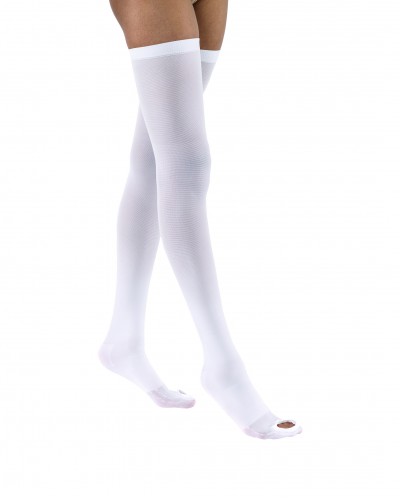 ANTI-EMB STOCKING 18 THIGH CLOSED TOE INSPECTION WHITE SM